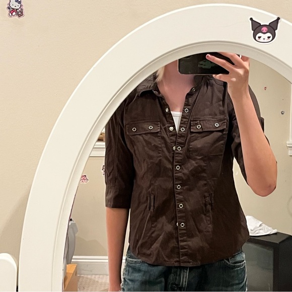 brown button up - Picture 2 of 2